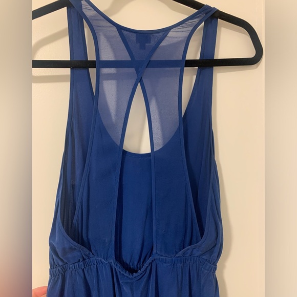 Wilfred Silk Royal Blue Mini Dress with Open Back - Picture 6 of 7